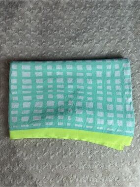 Oh Joy! Sweater Knit Baby Blanket Grid Square White Neon Yellow Light Mint Green